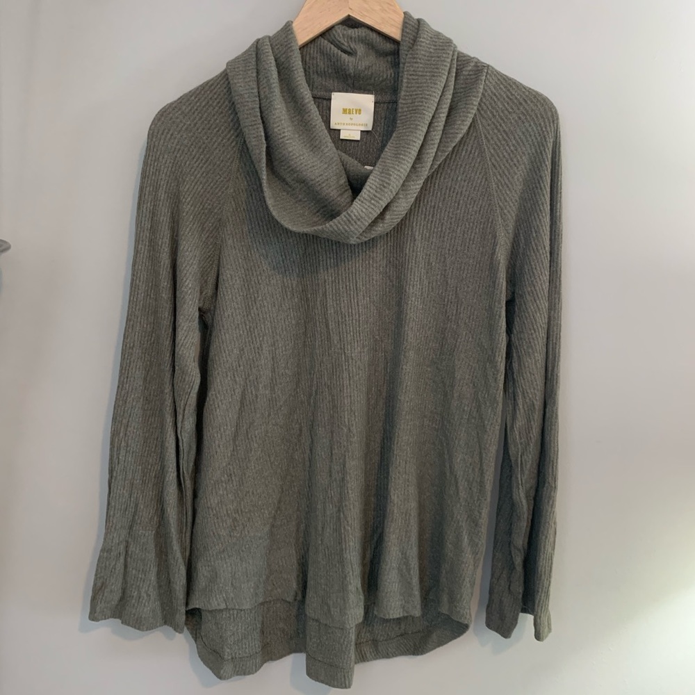Maeve Moss/Olive Green Cowl Neck Sweater